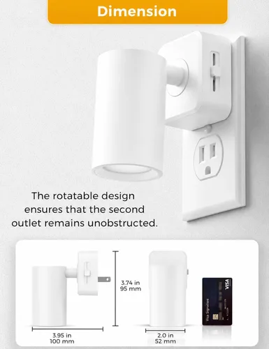 Vista 7 de L LOHAS LED Luces nocturnas enchufables a la pared, [paquete de 2] focos de pared para interiores con sensor de luz, luces nocturnas ámbar