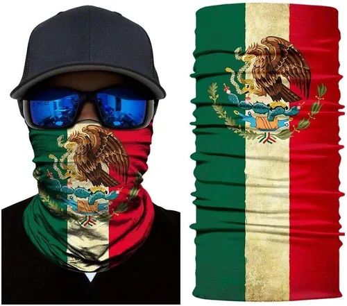 Vista 6 de Polaina para el cuello de la bandera nacional, bufanda para el sol, bandana, pasamontañas, diadema, UV, para deportes, motocicletas, senderismo