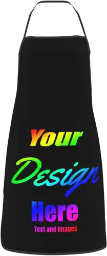 Vista 2 de Delantales personalizados, delantal personalizado con texto en imagen para hombres y mujeres, delantal de chef de cocina personalizado