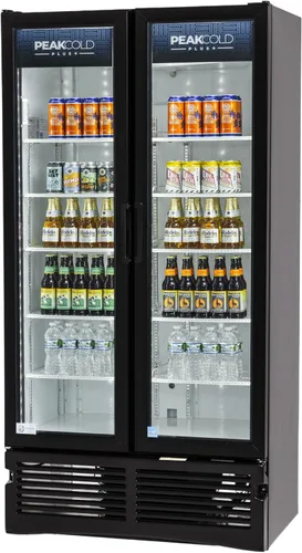 Vista 14 de PEAKCOLD + Refrigerador vertical de 1 puerta - Refrigerador comercial negro de 19.2 pies cúbicos de bajo consumo con puerta de vidrio