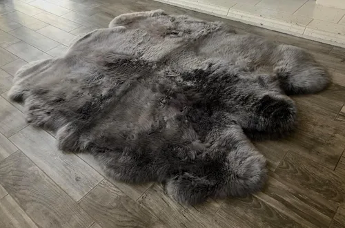 Vista 12 de LAMBZY Alfombra de piel de oveja auténtica, parte inferior gruesa y fuerte, fácilmente lavable, resistente a las manchas, perfecta para sala