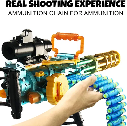 Vista 10 de Recarga de balas de espuma ArtCreativity para pistola de juguete electrónica Gatling, 36 dardos con accesorio de cinturón de balas, recarga