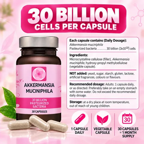 Vista 3 de Procapsin Akkermansia Muciniphila Probiótico, pasteurizado, vegano, 30