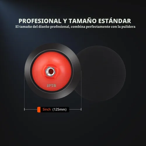 Vista 2 de SPTA 2 placas de respaldo flexible rotativas RO, almohadilla de respaldo suave de poliuretano de cara de aro y bucle, utilizada en pulidora rotativa