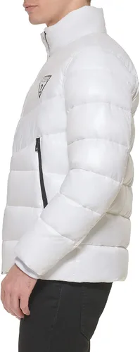 Vista 3 de GUESS Acolchado con cremallera de gran tamaño con logotipo de peso medio para, Blanco