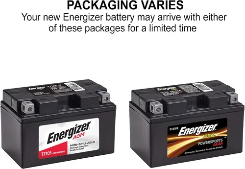 Vista 2 de Energizer Batería TZ10S AGM para motocicleta y ATV de 12 V, 190 amperios de arranque en frío y 8.6 Ahr. Reemplaza: YTZ10S y otros