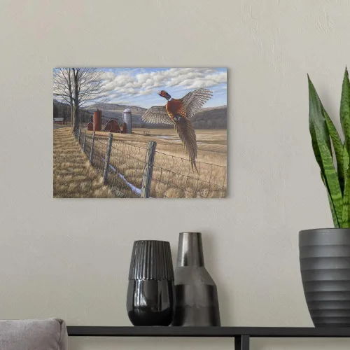 Vista 3 de CANVAS ON DEMAND Lienzo decorativo para pared, diseño de faisán por Bruce Dumas, contemporáneo, decoración del hogar, pájaro, vida silvestre, 16 x