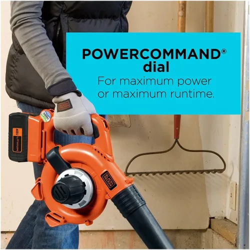 Vista 5 de Barredora de iones de litio Black and Decker de 40 V, Incluye batería de 40V, 24, Negro