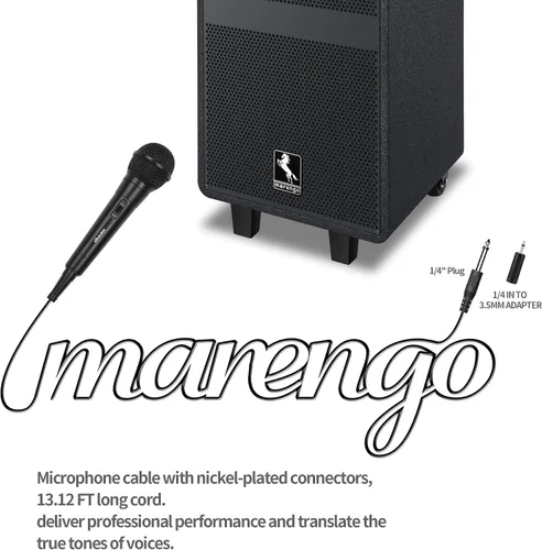 Vista 10 de Marengo Micrófono de Mano con Cable, Micrófono Vocal Dinámico Cardioide con Cable de 13 pies e Interruptor de Encendido/Apagado, Idealmente Adecuado