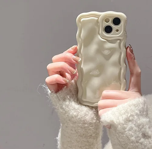 Vista 11 de FABSPARK Funda para iPhone 11, Patrón de Burbujas de Meteorito 3D Electrochapado Galvanizado con Brillos Marco Ondulado Rizado Funda Brillante, TPU