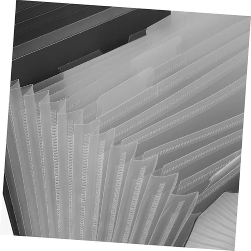 Vista 6 de Operitacx Carpeta de archivos de plástico gris A4 con protección antiarañazos