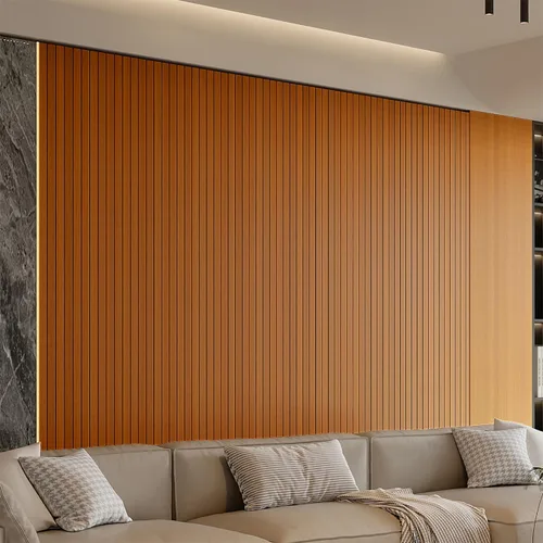 Vista 2 de YU LI 3DH Panel de Pared con Listones de PVC para Despegar y Pegar 118"x15.75" Autoadhesivo Panel de Papel Tapiz Grueso de Imitación Grano de Madera