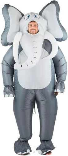 Vista 5 de Bodysocks Disfraz inflable de cuerpo completo de elefante para adultos (talla única)