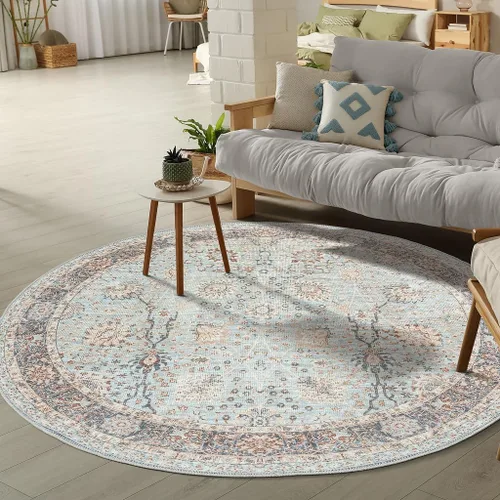 Vista 41 de GLN Rugs Traditional Collection - Alfombra de felpilla lavable a máquina, tradicional lavable, antideslizante, alfombra de felpilla de pelo corto