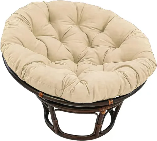 Vista 13 de HUHJYUGE Cojín de asiento para cesta colgante de 16 x 16 pulgadas, cojín para silla de columpio suave, cojín redondo para silla de huevo colgante