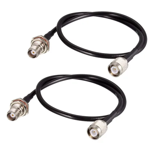 Vista 6 de uxcell Varón del cable coaxial del RF RG58 TNC al cable de puente hembra de la coleta de TNC 50 ohmios 20 pulgadas