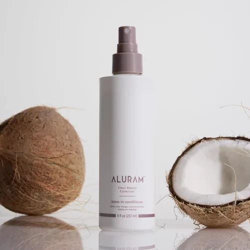 Vista 3 de ALURAM Acondicionador sin enjuague de agua de coco para cabello sano e hidratado, 8 onzas líquidas