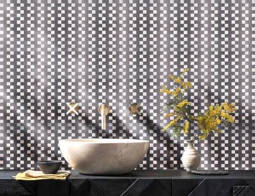 Vista 3 de XUANINY Azulejos de metal para salpicaduras de despegar y pegar, adhesivo de pared 3D de mosaico de aluminio autoadhesivo para cocina
