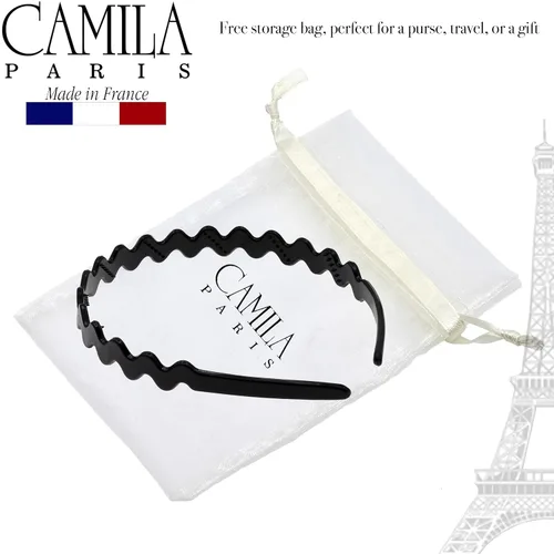 Vista 6 de Camila Paris CP3295 - Diadema francesa para mujer, negra, banda de pelo con fuerte agarre para mujeres, ligera y muy flexible, sin deslizamiento
