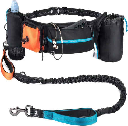 Vista 38 de SparklyPets Correa doble elástica para perro con 2 correas para perros con soporte trasero - Correa doble para perros para razas medianas y medianas