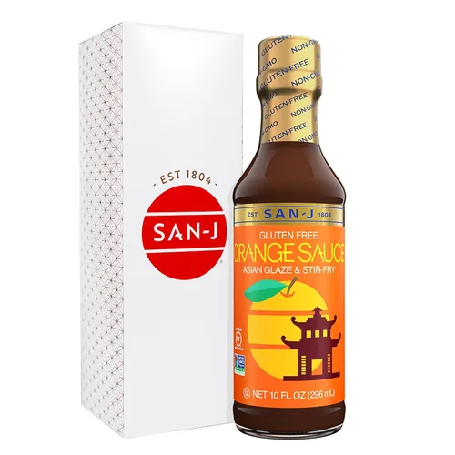 Vista 12 de San-J - Paquete variado Spice of Life - Teriyaki, salsa de naranja, szechuan, maní tailandés - Salsas de cocina sin gluten - Sin OGM - Botellas