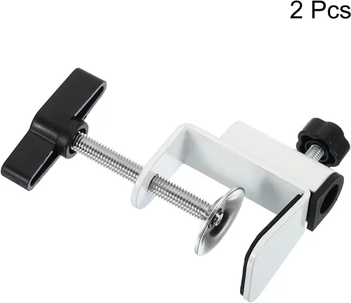 Vista 3 de PATIKIL Abrazadera de escritorio de 0.49 pulgadas de diámetro. Abrazadera de escritorio, base universal de abrazadera en C con tornillo ajustable