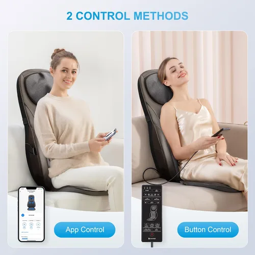 Vista 8 de COMFIER Shiatsu - Masajeador de cuello y espalda con calor, almohadilla ajustable para silla de masaje, cojín de asiento de masaje