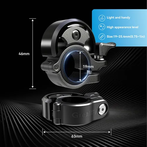 Vista 6 de Greallthy Loud Bike Bell for Adults Kids Fit 0.75-1in Handlebar Negro