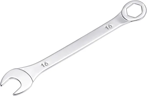Vista 12 de uxcell Llave de combinación delgada con extremo de 6 puntos compensado y extremo abierto angular, chapado en espejo cromo métrico de acero de alto