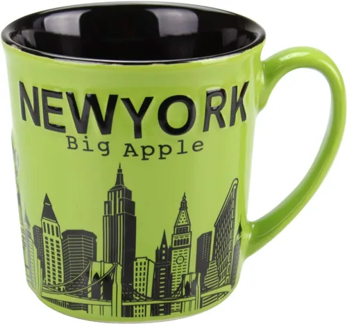 Vista 8 de Tazas de cerámica jumbo New York Big Apple City Skyline - 12oz (azul)