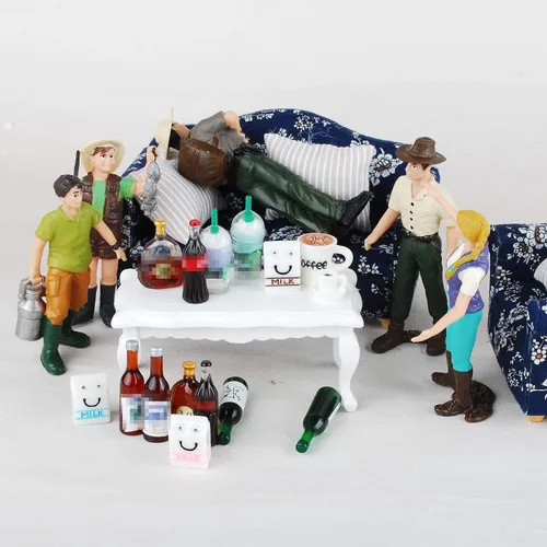 Vista 3 de NWFashion Botella de juguetes en miniatura para adultos y niños, juego de cocina, cocina, decoración de casa de muñecas (mezcla de 26 piezas)