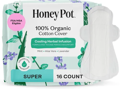 Vista 13 de The Honey Pot Company - Almohadillas herbales para mujeres - Noche entera con alas - Infundidas con aceites esenciales para efecto refrescante