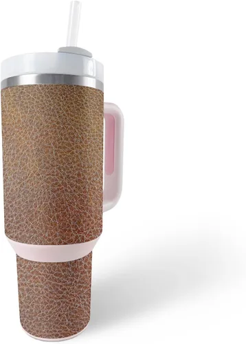 Vista 23 de MightySkins Skin - Vaso de vinilo compatible con Stanley The Quencher H2.0 FlowState de 40 onzas, vaca marrón, protectora, duradera y única, fácil