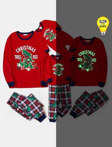 Vista 3 de PATPAT Pijamas de Navidad a juego para la familia, camiseta de alce de dibujos animados y parte inferior a rayas, pijamas de Navidad para dormir
