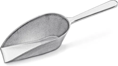Vista 14 de New Star Foodservice 34622 Cuchara de utilidad de fondo plano de aluminio fundido, 1 oz, tamaño extra pequeño, plateado (solo lavado a mano)