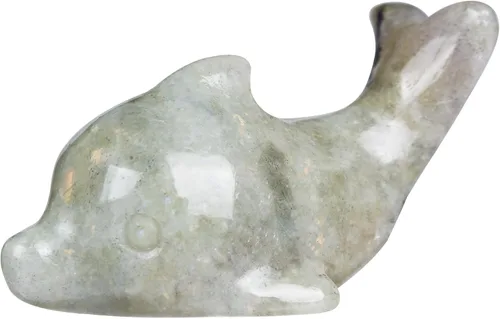 Vista 9 de Figura de delfín de cristal de aventurina azul, tallada a mano, 1.8 pulgadas, escultura de animal pulida, piedra curativa, meditación, decoración