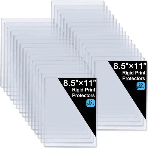 Vista 6 de Protectores de hojas de plástico duro de 11 x 17 pulgadas, protectores rígidos de menú, protectores impermeables para certificados transparentes