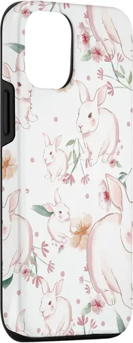 Vista 3 de Funda con diseño de carita sonriente para iPhone 15 Bunny Pattern Graffiti Doodles