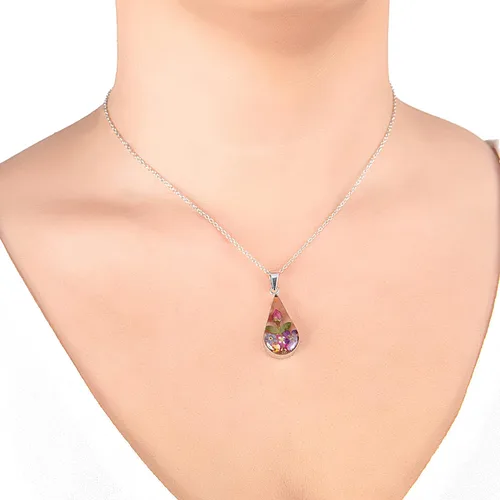 Vista 4 de Tienda Collection Sterling SilverGold Over Sterling Silver Pressed Flower Pendant Necklace