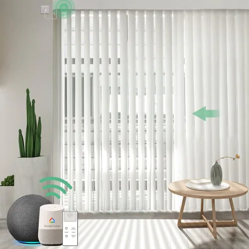 Vista 12 de Yoolax - Persianas verticales transparentes motorizadas, muestras de tela multicolor