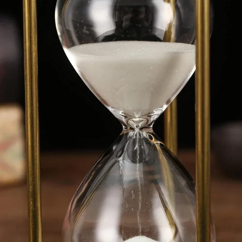 Vista 4 de Reloj de arena, reloj de arena de metal de 15/30/60 minutos, temporizador de arena, estantería de oficina, adornos de estudio, reloj de hora