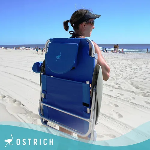 Vista 5 de Ostrich On-Your-Back - Silla de playa reclinable de 5 posiciones (paquete de 2)