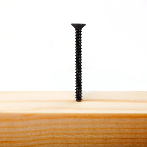Vista 5 de Venforze Tornillos de madera de cabeza negra, cabeza plana Phillips de acero inoxidable 6 x 1-1/2, 100 unidades, tornillo de acero inoxidable 304