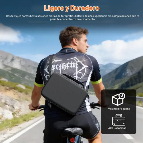 Vista 5 de AMAZEAR Funda de transporte para DJI Osmo Action 5 Pro, accesorios DJI Action5 Pro, protector compacto y rígido, bolsa de transporte portátil