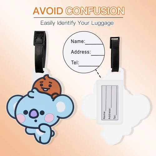 Vista 6 de Kpop - Etiqueta de equipaje del ejército TATA Cooky MANG CHIMMY SHOOKY RJ KOYA con correa de cinturón de silicona, regalo 7