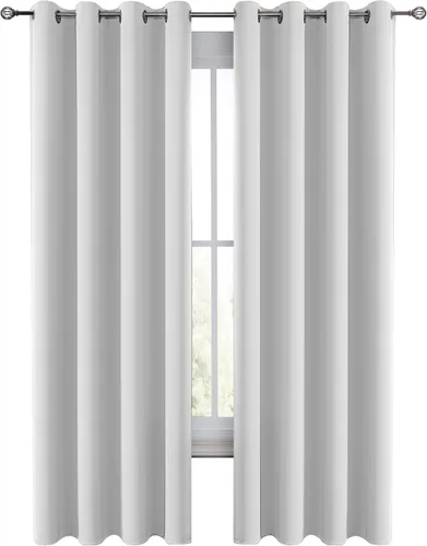 Vista 37 de LUX Décor - Juego de 2 paneles de cortinas opacas de alta calidad de 63 pulgadas de largo, cortinas de oscurecimiento de habitación con aislamiento