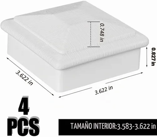 Vista 2 de Tapas para postes de valla para postes de madera de 3.5 x 3.5 pulgadas, cubiertas para postes de madera para vallas, postes de madera, pasillos