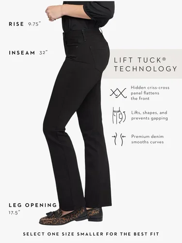 Vista 3 de NYDJ Barbara - Pantalones de mezclilla para mujer Negro
