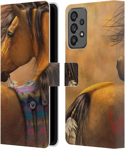 Vista 18 de Head Case Designs Officially Licensed Laurie Prindle A Morgan Christmas Western Stallion Leather Wallet Case Compatible with Samsung Galaxy A07 4G