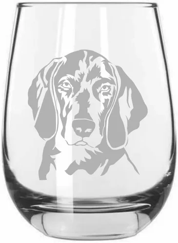 Vista 448 de Shar Pei (chino) - Vaso de vino sin tallo grabado para perro, 15.25 onzas